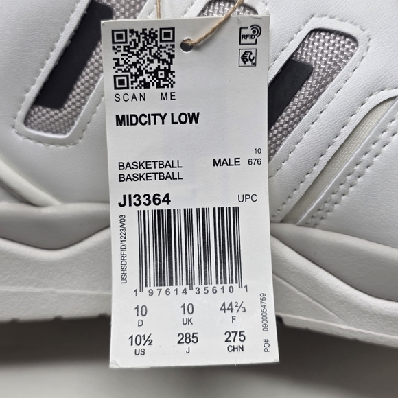 Adidas Men\'s Midcity Low Basketball Sneakers Shoes White JI3364 Size 10.5 US New main image 6